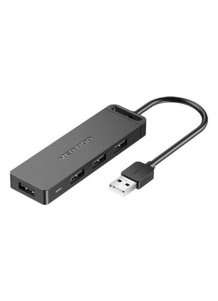 VENTION 4-Port USB 2.0 Hub with Power Supply 0.15M Black (CHMBB) (VENCHMBB)