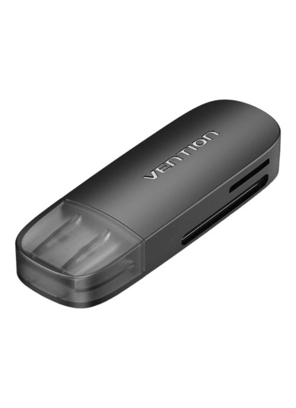 VENTION 2 in 1 USB 3.0 Type-C Card Reader (SD+TF) Black Dual Drive Letter (CLHB0) (VENCLHB0)