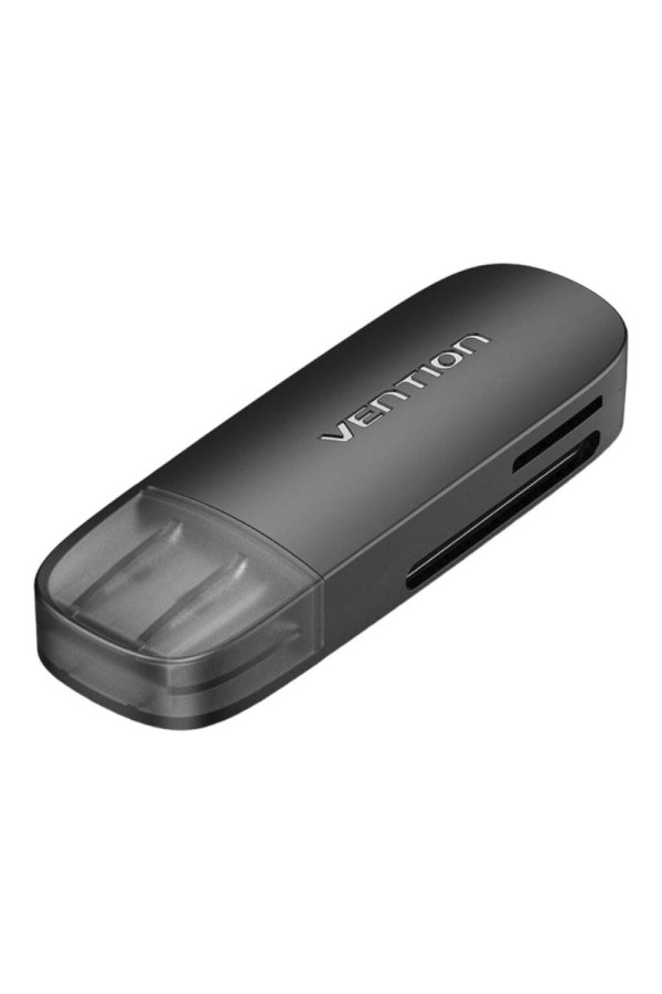 VENTION 2 in 1 USB 3.0 Type-C Card Reader (SD+TF) Black Dual Drive Letter (CLHB0) (VENCLHB0)