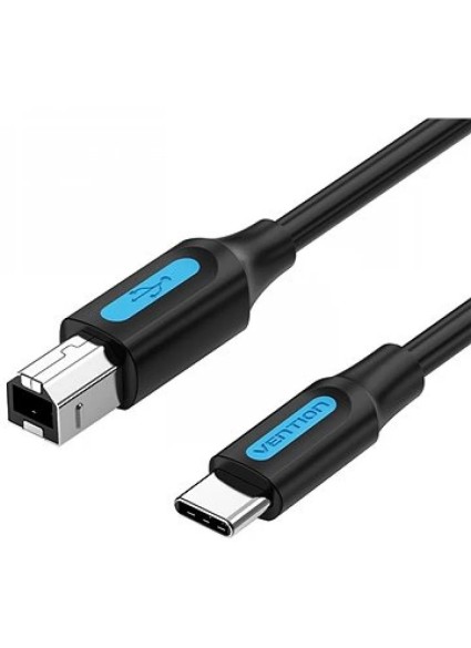 VENTION USB 2.0 Type-C Male to B Male 2A Print Cable 1M Black (CQUBF) (VENCQUBF)