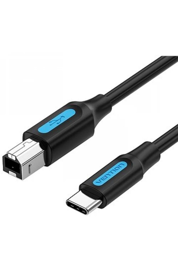 VENTION USB 2.0 Type-C Male to B Male 2A Print Cable 1M Black (CQUBF) (VENCQUBF)