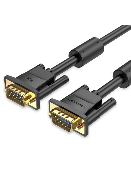 VENTION VGA (3+6) Male to Male Cable with Ferrite Cores 1M Black (DAEBF) (VENDAEBF)