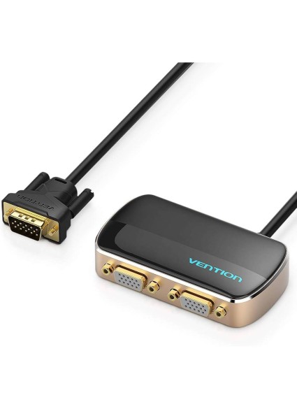 VENTION 1 In 2 Out VGA Splitter 1M Black (DBABF) (VENDBABF)