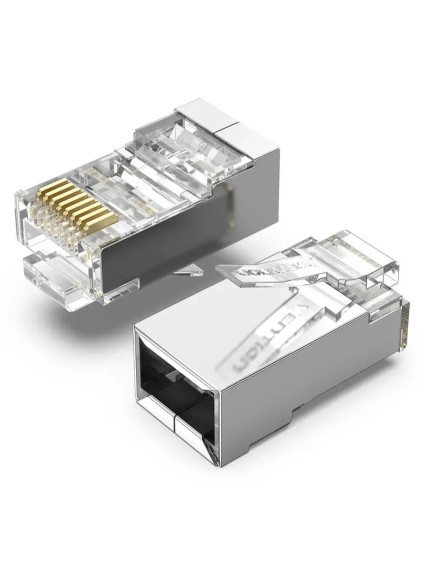 VENTION Cat.6 FTP RJ45 Modular Plug Transparent Metal Type 50-Pack (IDCR0-50) (VENIDCR0-50)