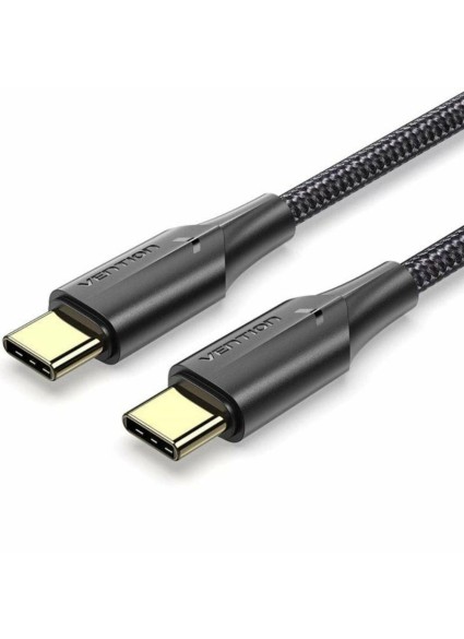 VENTION Nylon Braided Type-C to Type-C 3A Cable 1.5M Black LED Type (TAUBG) (VENTAUBG)