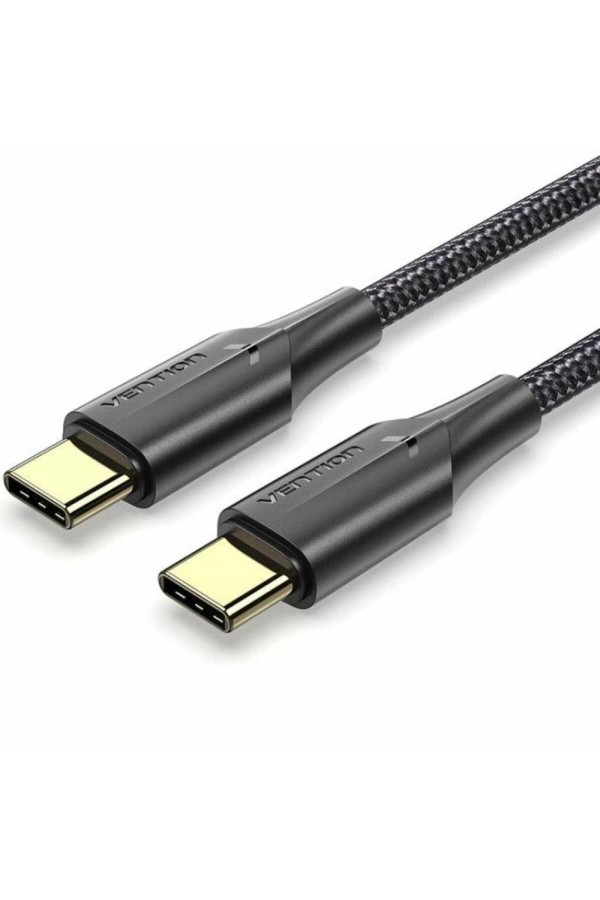 VENTION Nylon Braided Type-C to Type-C 3A Cable 1.5M Black LED Type (TAUBG) (VENTAUBG)