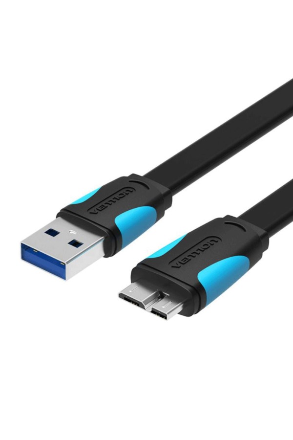VENTION Flat USB 3.0 A Male to Micro B Male Cable 1M Black (VAS-A12-B100) (VENVAS-A12-B100)