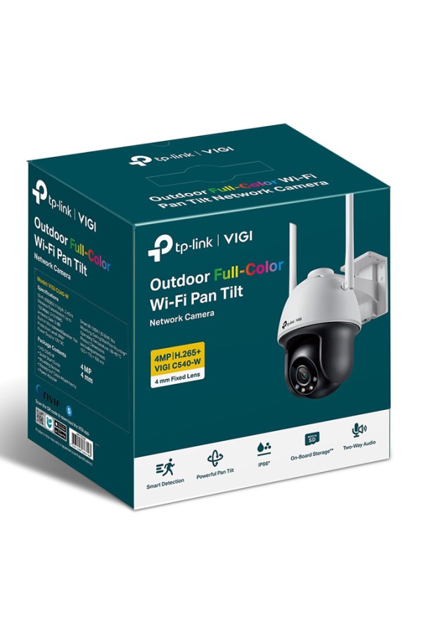 TP-LINK IP κάμερα VIGI C540-W, 4mm, 4MP, PTZ, Wi-Fi, SD, IP66, Ver. 1.0