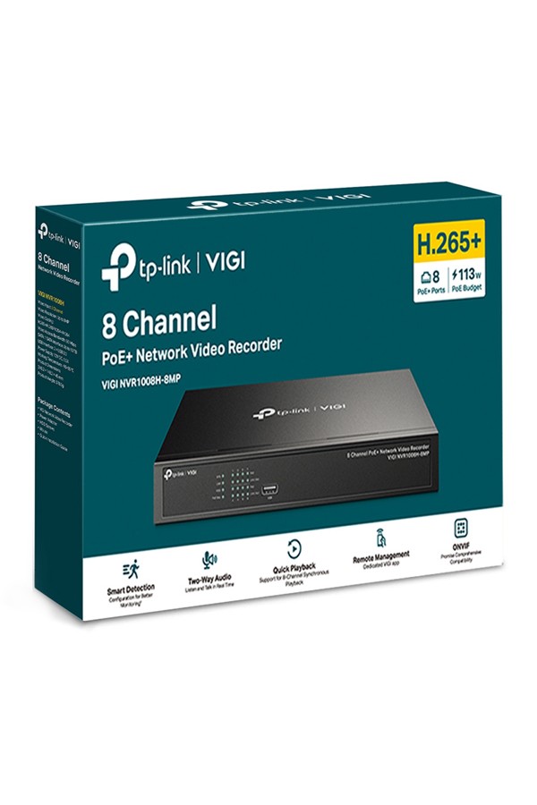 TP-LINK NVR καταγραφικό VIGI NVR1008H-8MP, 8MP, 8 κανάλια PoE, Ver. 1.0