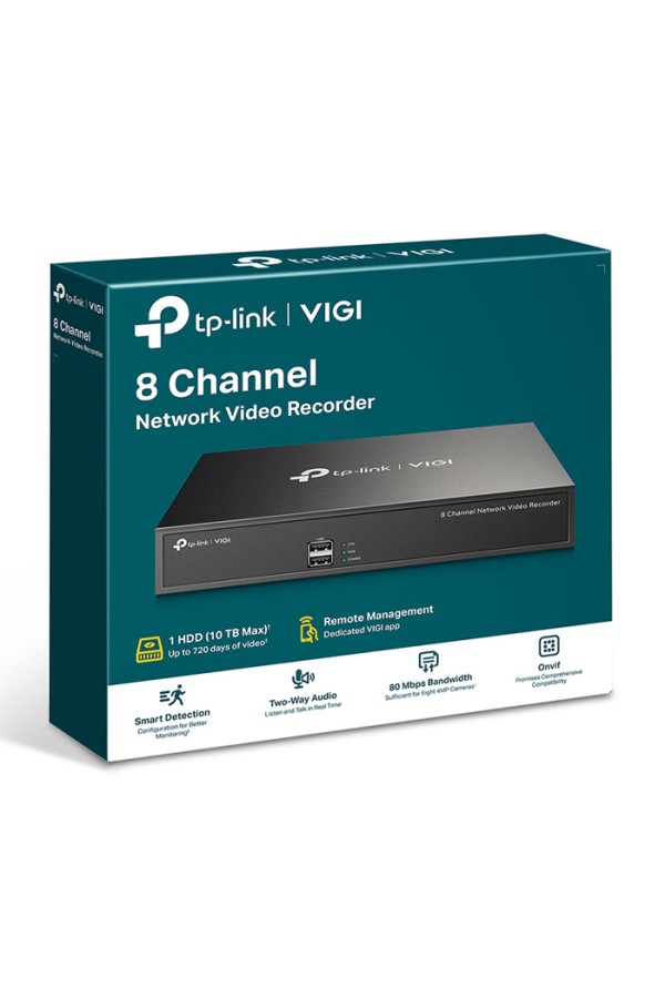 TP-LINK NVR καταγραφικό VIGI NVR1008H, 8MP, 8 κανάλια, Ver. 2.0