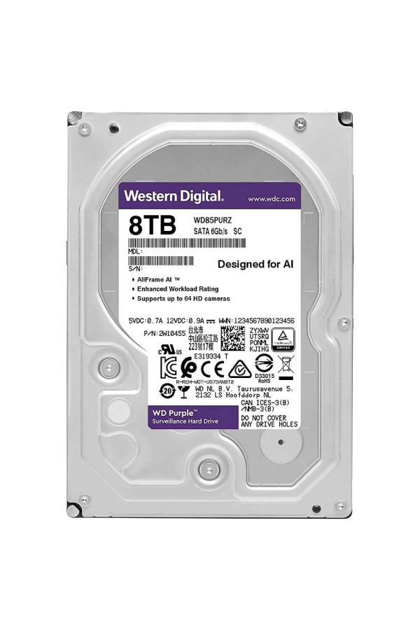 WesternDigital Purple 3.5'' 8TB SATA/600 5640RPM 256MB cache (WD85PURZ)