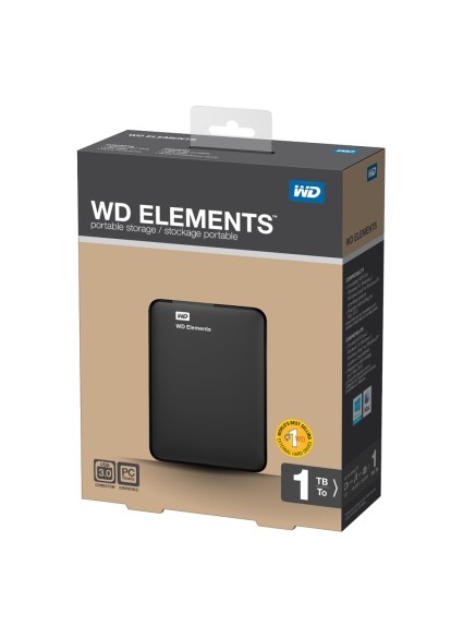 Western Digital Elements Portable 1TB USB 3.0 (Black 2.5