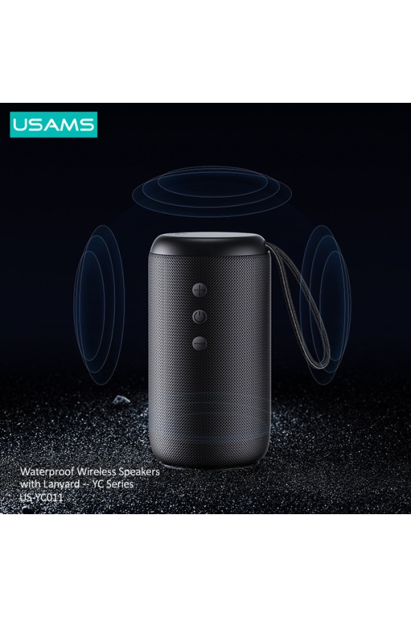 USAMS φορητό ηχείο US-YC011, 10W, Bluetooth, 2000mAh, μαύρο