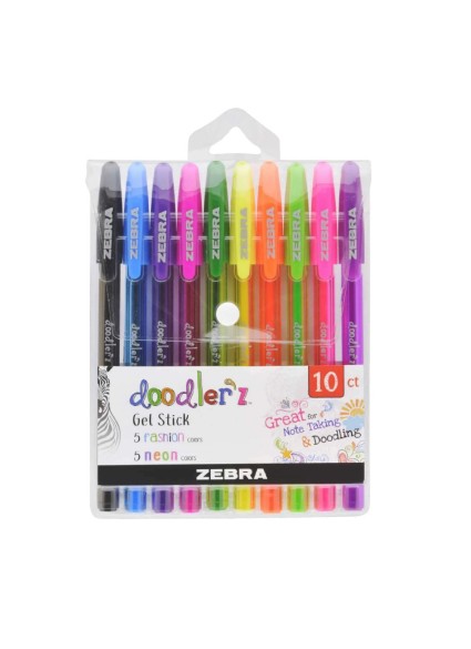 Zebra Στυλό Gel με Πολύχρωμο Μελάνι Neon & Fashion 10τμχ (ZB-02618) (ZEB02618)