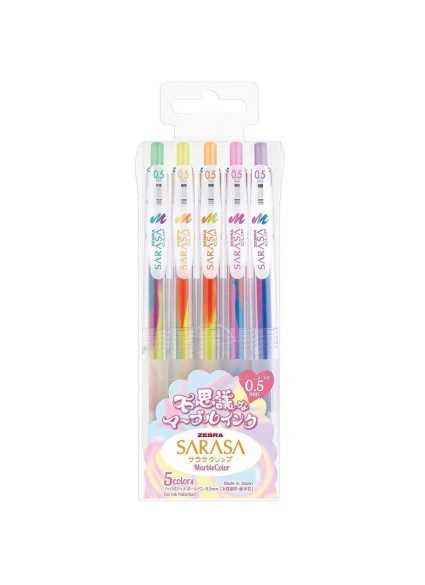 Zebra Sarasa Clip 0.5 Marble Color 5 Color Pen Set (ZB-16920) (ZEB16920)