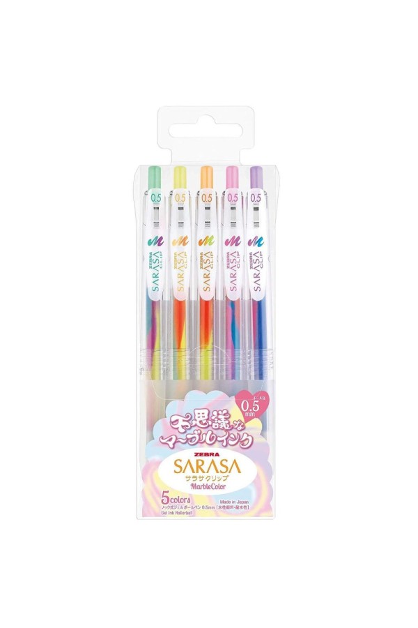 Zebra Sarasa Clip 0.5 Marble Color 5 Color Pen Set (ZB-16920) (ZEB16920)