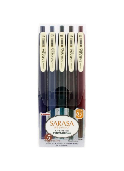 Zebra Sarasa Clip 0.5 Vintage Color 5 Color Pen Set (ZB-69420) (ZEB69420)