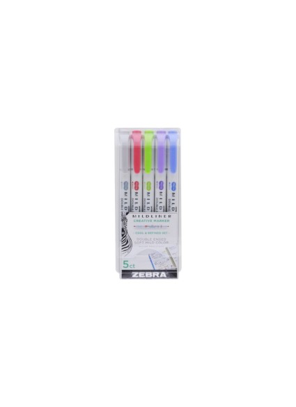 Zebra Mildliner Double Ended Marker Bold & Fine Point 5 Pack Cool & Refined Set (ZB-78205) (ZEB78205)