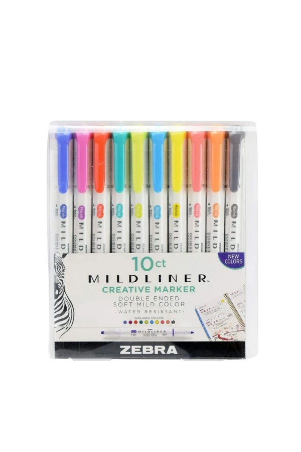 Zebra Mildliner Double Ended Creative Marker Bold & Fine Point 10 Pack (ZB-78501) (ZEB78501)